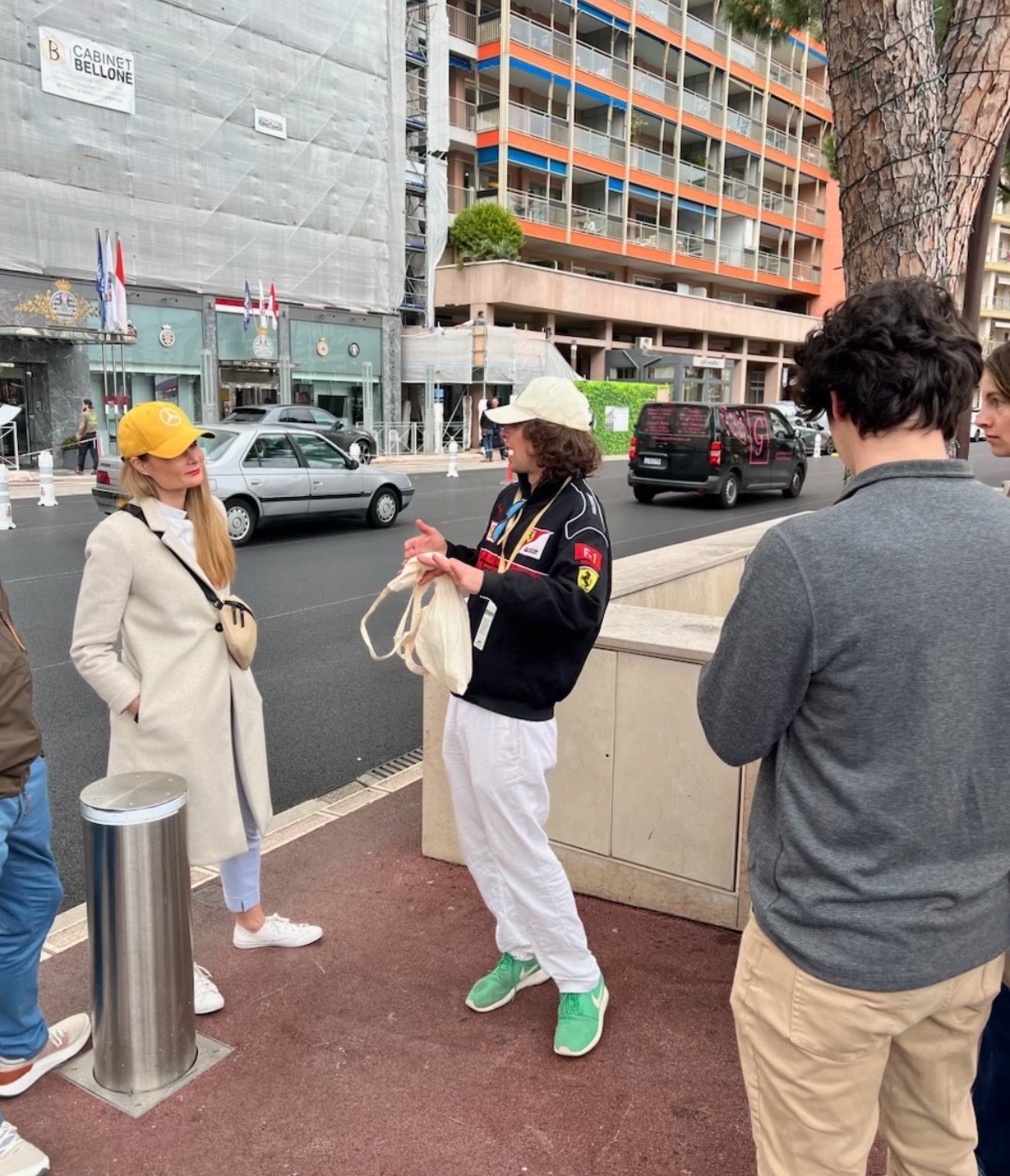 David briefing a small tour group on the Monaco streets